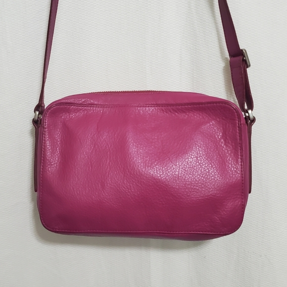 Fossil Riley Fuchsia Leather Crossbody Bag - Picture 3 of 13